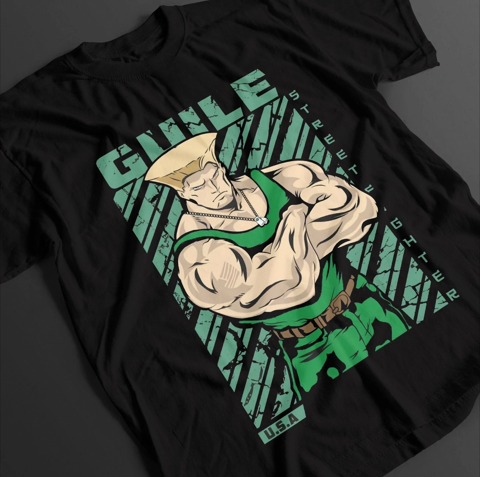 2026 Sommer Herren Vintage Anime Street Fighter Guile T-Shirt Unisex Anime Manga Shirt Anime-Liebhaber-Shirt, Grafik-Anime-Tee – Detail 3