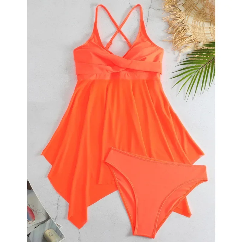 Verão sexy grandes maiôs plus size tankini define feminino roupa de banho praia wear duas peças fatos de banho piscina terno de natação feminino