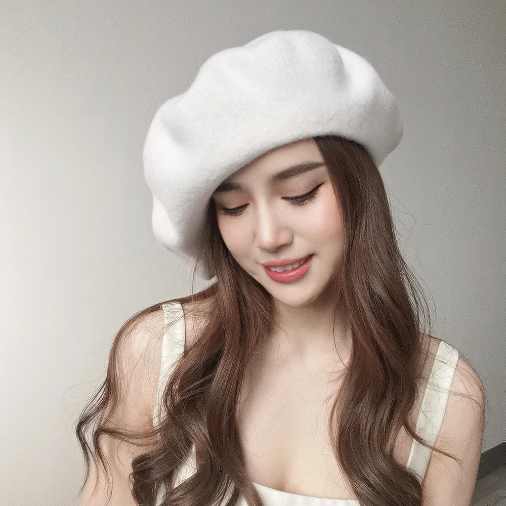 Wool Beret with extra big size 32cm Diamter Unisex Beret plus size knitted wool beret