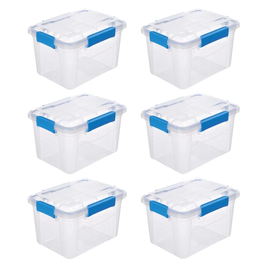 

6 PACK - WATERPROOF 4.7Gal/19Qt/18L STORAGE BOX IP67