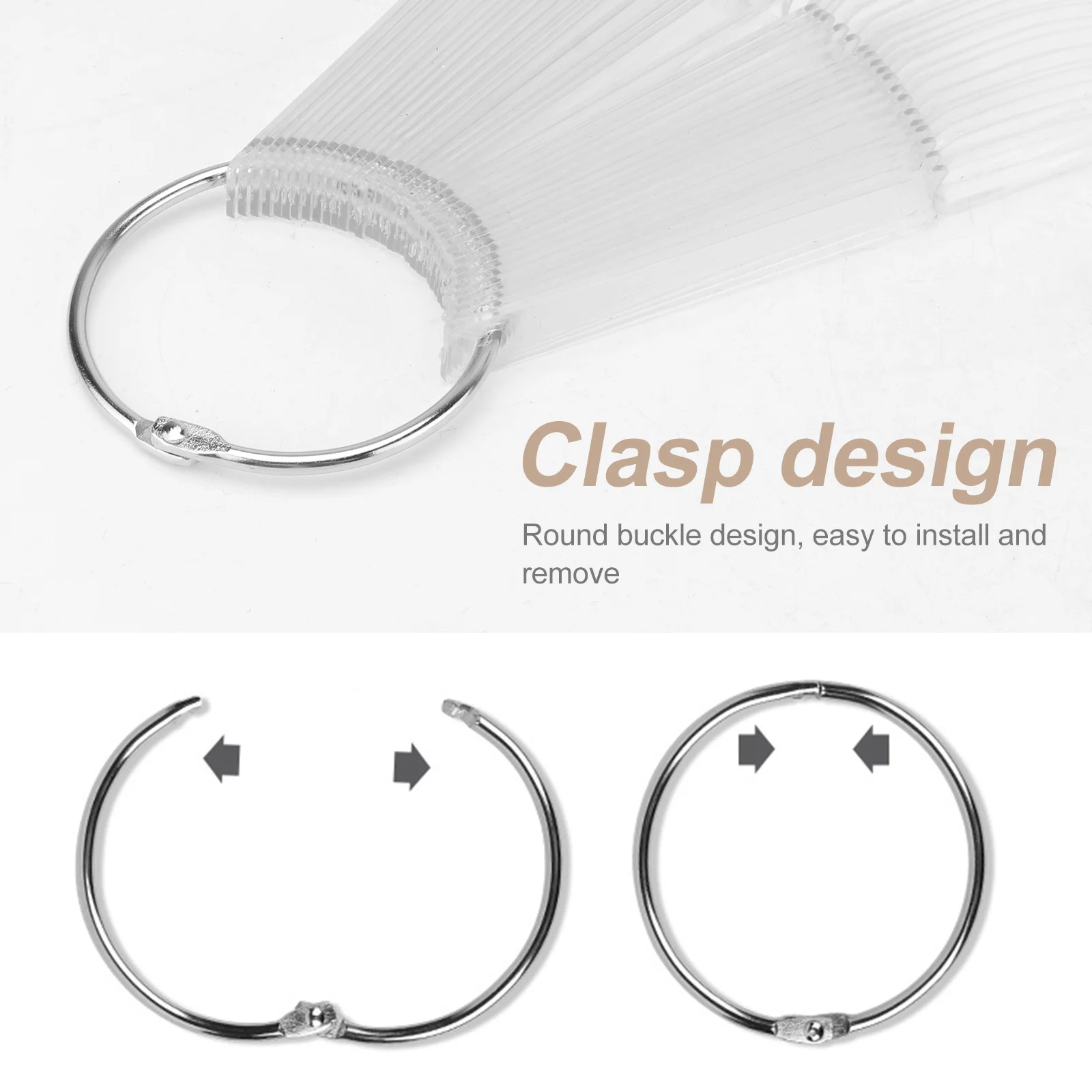 4 Zestawy Przezroczystych Paletek do Ćwiczeń Manicure w Kształcie Wachlarza, Tablica Ekspozycyjna do Prezentacji Kolorów Lakierów do Paznokci