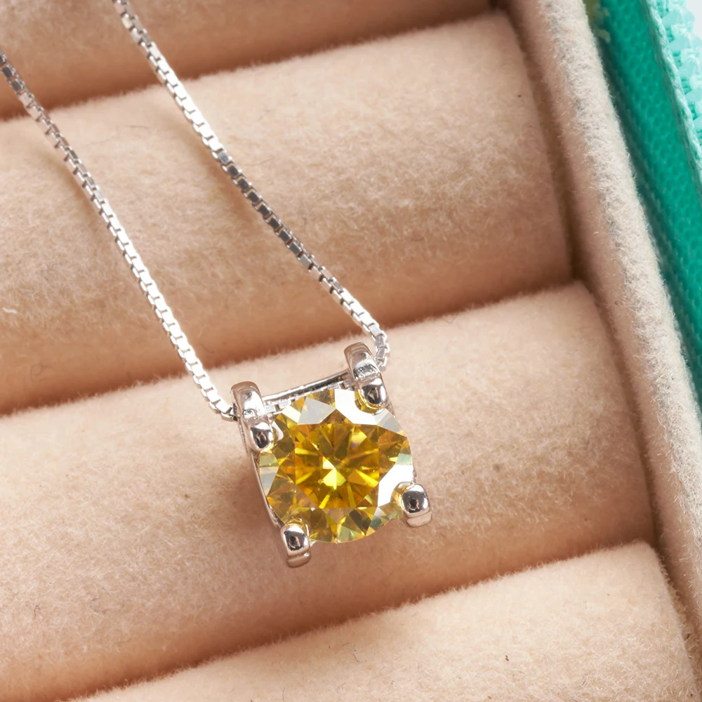 BagueRingen prawdziwy 1ct Moissanite wisiorek naszyjnik dla kobiet najwyższej jakości 925 szterling srebrne wesele impreza ślubna biżuteria — zdjęcie 3
