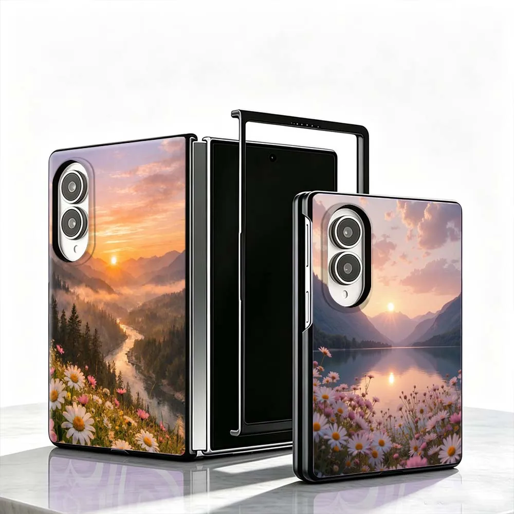 Beautiful sunrise pattern Cover Phone Case For Samsung Galaxy Z Fold 8 PC Hard Mobile Folding Black Gifts Shell