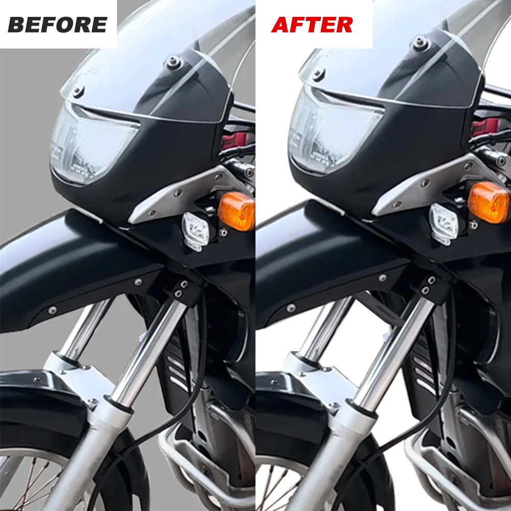 BMW F650GS フロントポッドライトマウント スチール製 黒