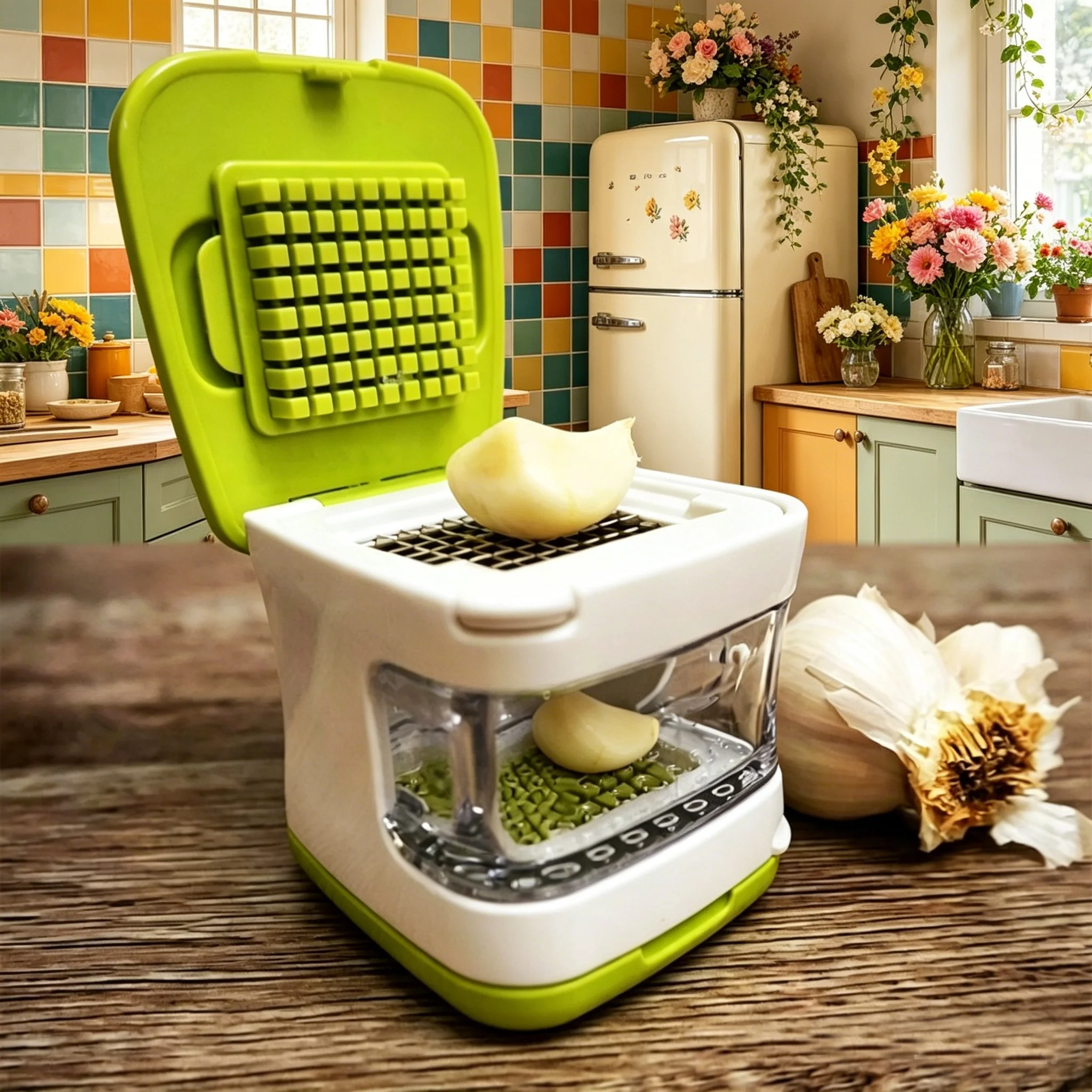 Double-sided Press Garlic Crusher, Mini Handheld Garlic Press, Handy Manual Garlic Grinder –gadgets That Require No Electricity,