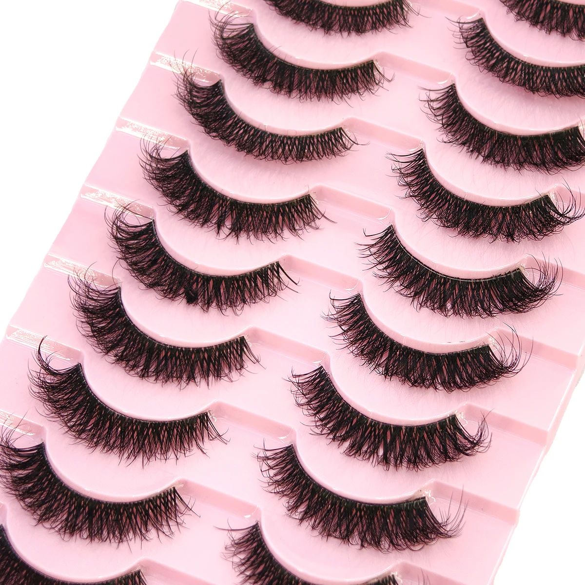 Neue 10 Paar falsche Wimpern 5D Faux Nerz Wimpern flauschige weiche Volumen natürliche Wimpern Kreuz Wimpern Wimpern wiederverwendbare Make-up Cils