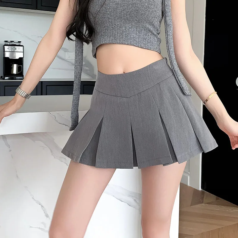 ZOKI Y2K Low Waist Pleated Mini Skirt Micro Skirt Women Short Pleated Skirt Streetwear Aesthetic Girl Skirt New