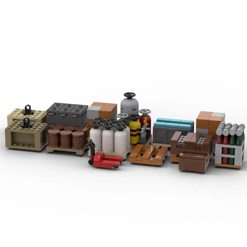 

Construction site pallet supplies, small particle assembly building block DIY building set, city scene toy, 392pcs