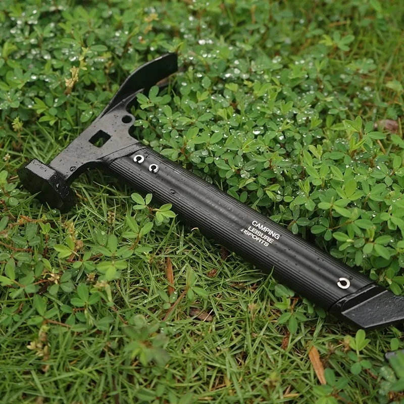 Lightweight Multi Functional Camping Hammer Tent Stake Mallet Heavy Duty Steel Outdoor Multi Tool for Camping Hiking Backpacking