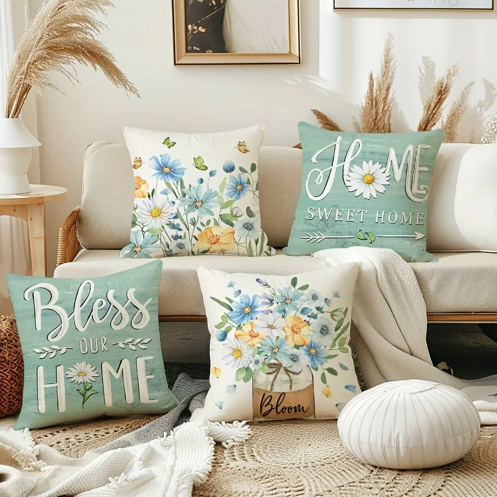 Funda de almohada decorativa con tema de lavanda, funda de almohada para dormitorio, sala de estar, sofá, decoración del hogar