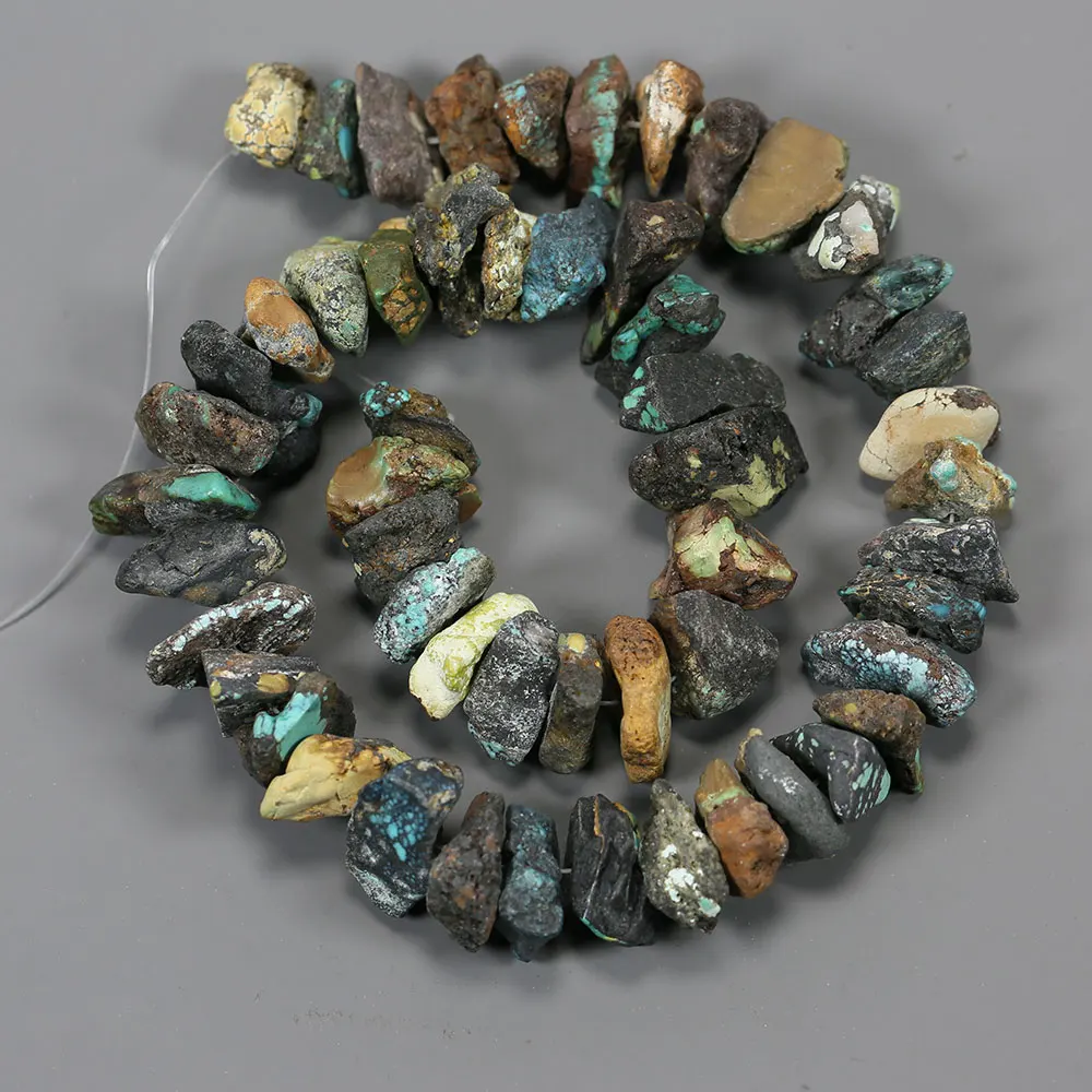 APDGG Natural Mix Color Africa Turquoise Rough Gems Stone Freedom Nugget Beads 15.5\