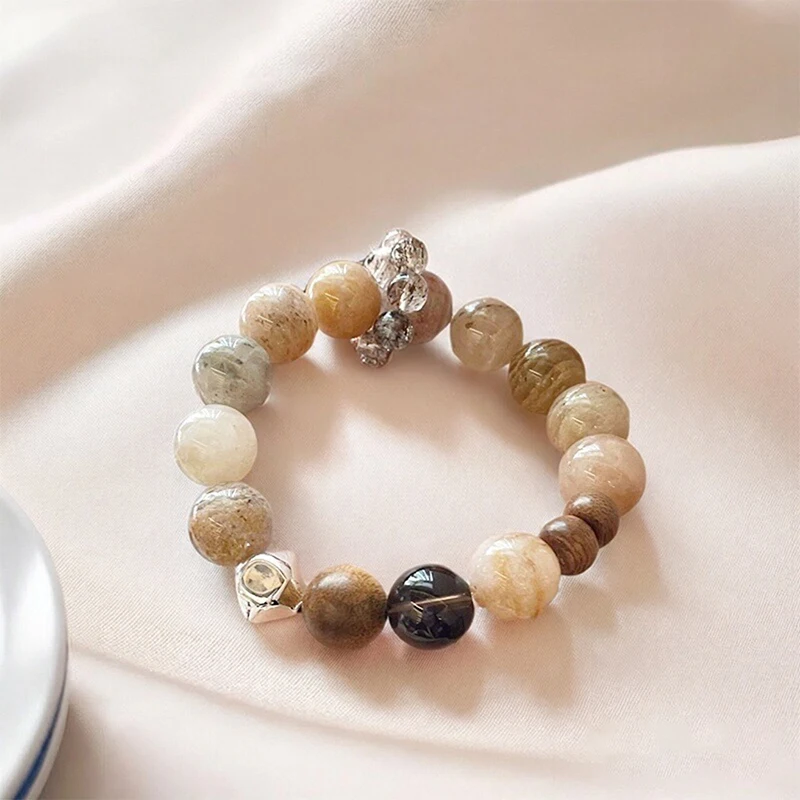 

Браслет из кристаллов Ghost Crystal 13 мм, с натуральным узором, в восточном эстетическом стиле, универсальный, для повседневной носки.