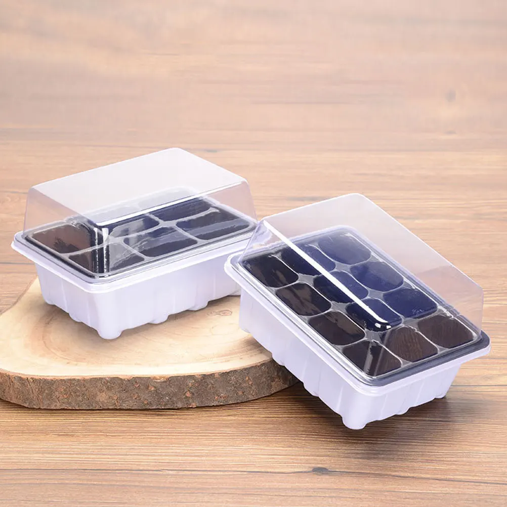 

4 pcs 6/12 For Planting Plastic Sprouter Tray Transparent Lid Moisturizing Garden Growing Container Home Diy Professional