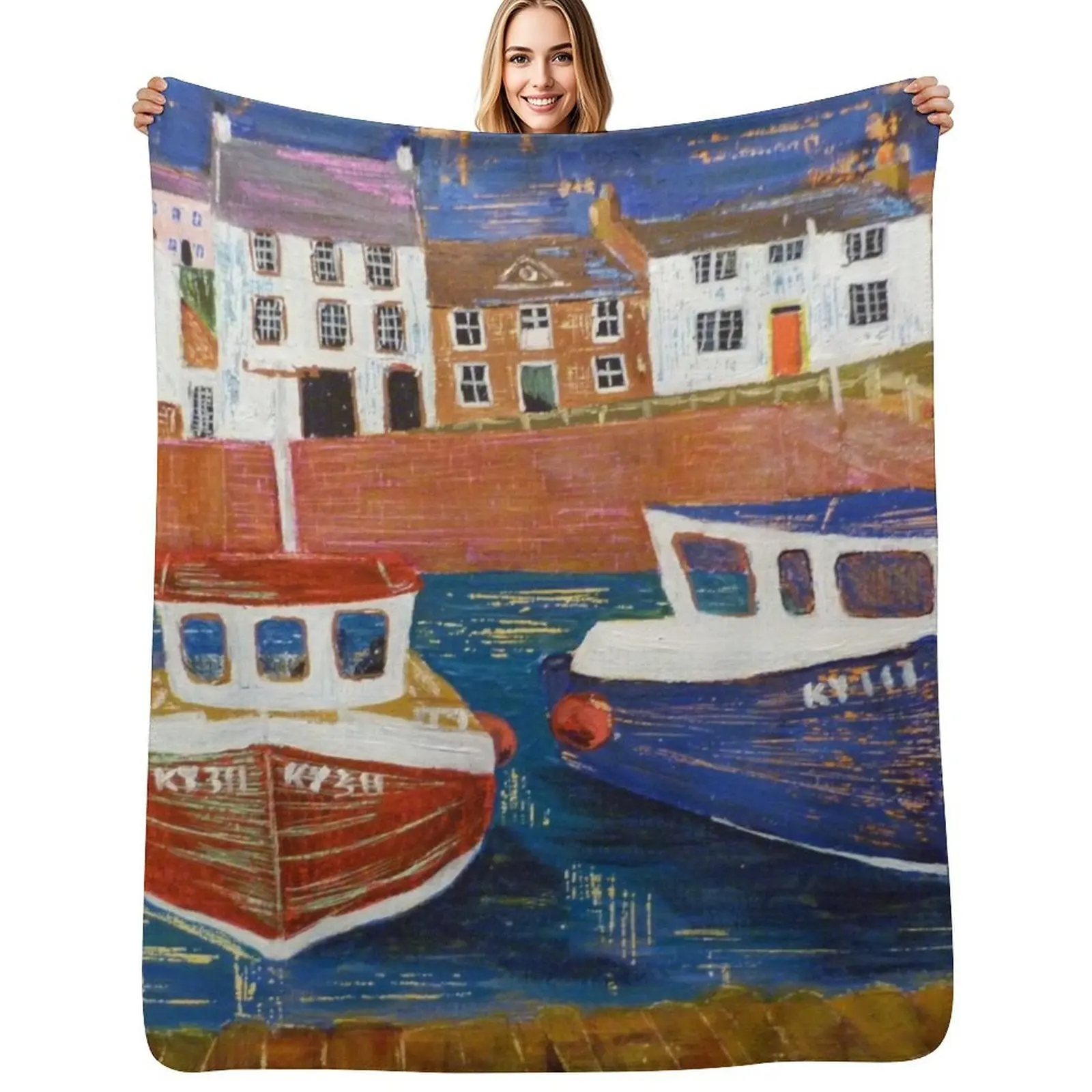 Cobertor Crail Harbour 1, cobertor macio para decoração de casa, para sofá e quarto