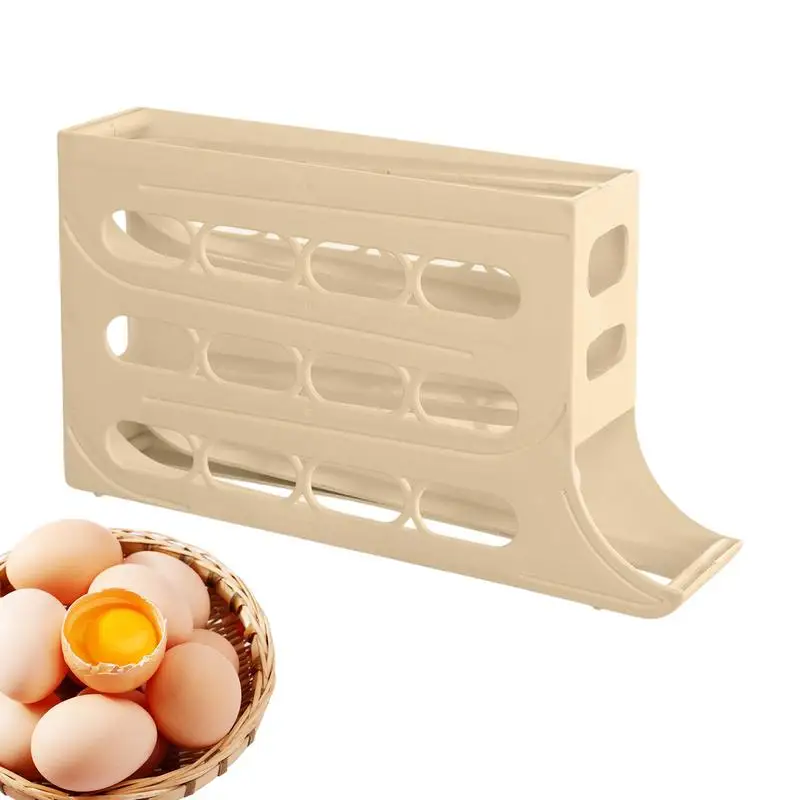 

Refrigerator Egg Holder 3 Layer Egg Storage Container Automatic Rolling Egg Keeper For Tabletop fridge Home Kitchen Storage