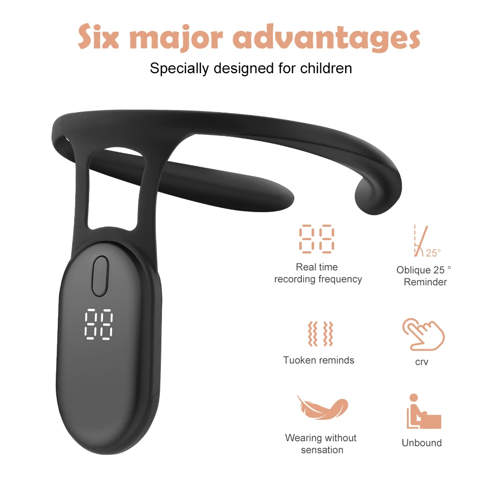 Smart Posture Trainer with Vibration Reminder, Back Posture Reminder Sensor for Adults and Kids, Lightweight Neck and Back