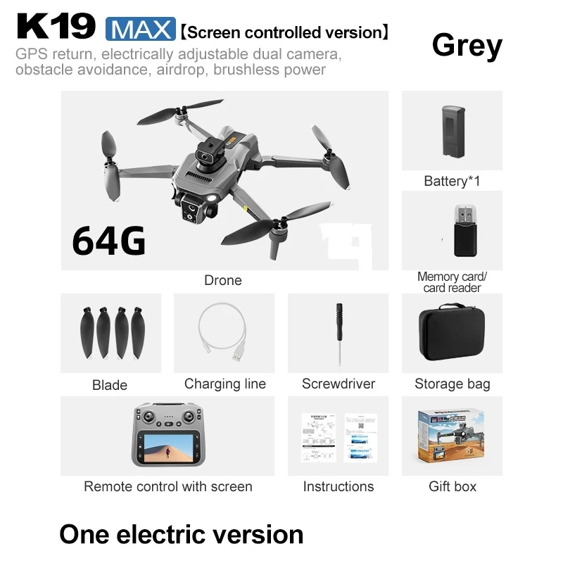 

K19 GPS Drone New with 8k professional HD camera WiFi/5G Brushless Foldable Quadcopter remote control Drone