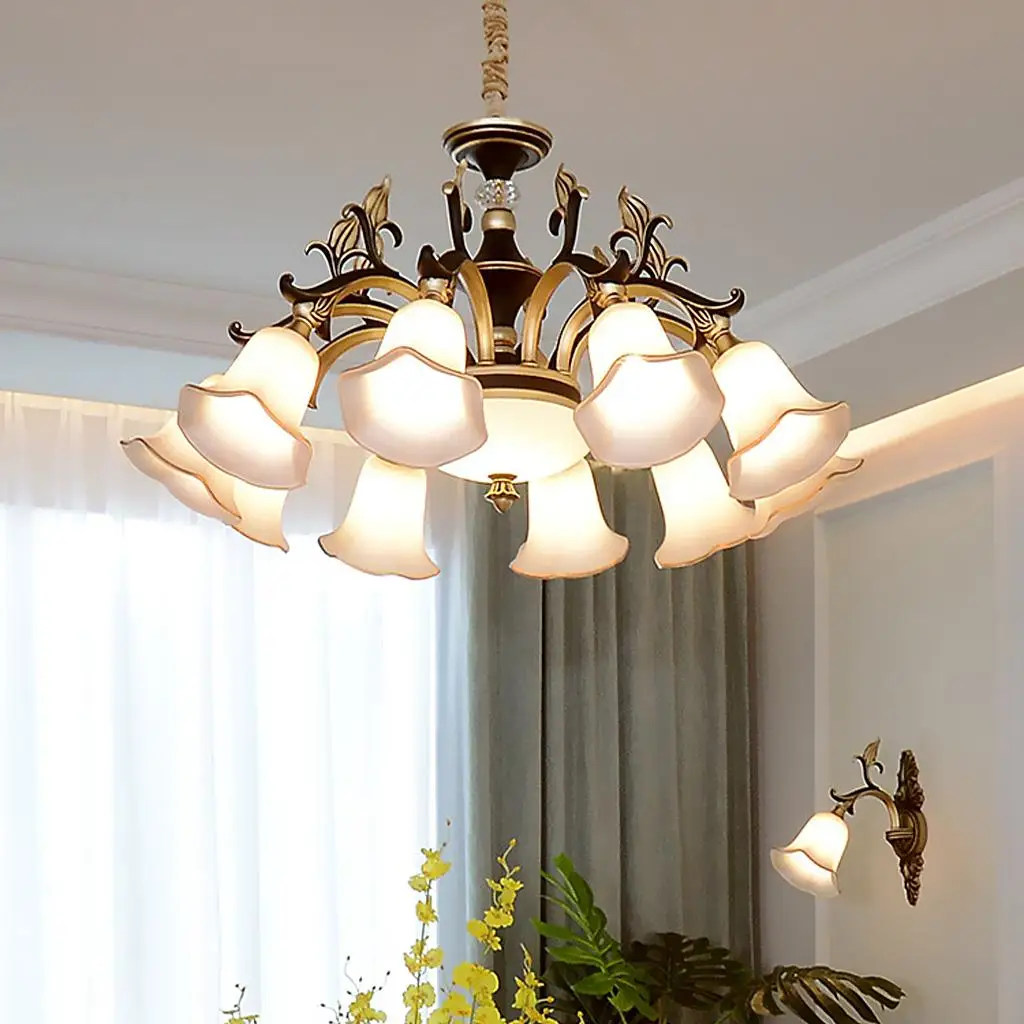 Transparent Glass Lampshade Vintage Chandelier Shade Ceiling Light Cover for Corridor Cafe Bar Pendant Fixture
