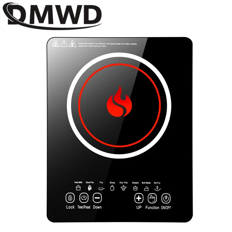 DMWD 110V/220V Electric Induction Cooker Waterproof High Power 2200W Magnetic Induction Cooker Intelligent Hot Pot Stove EU US