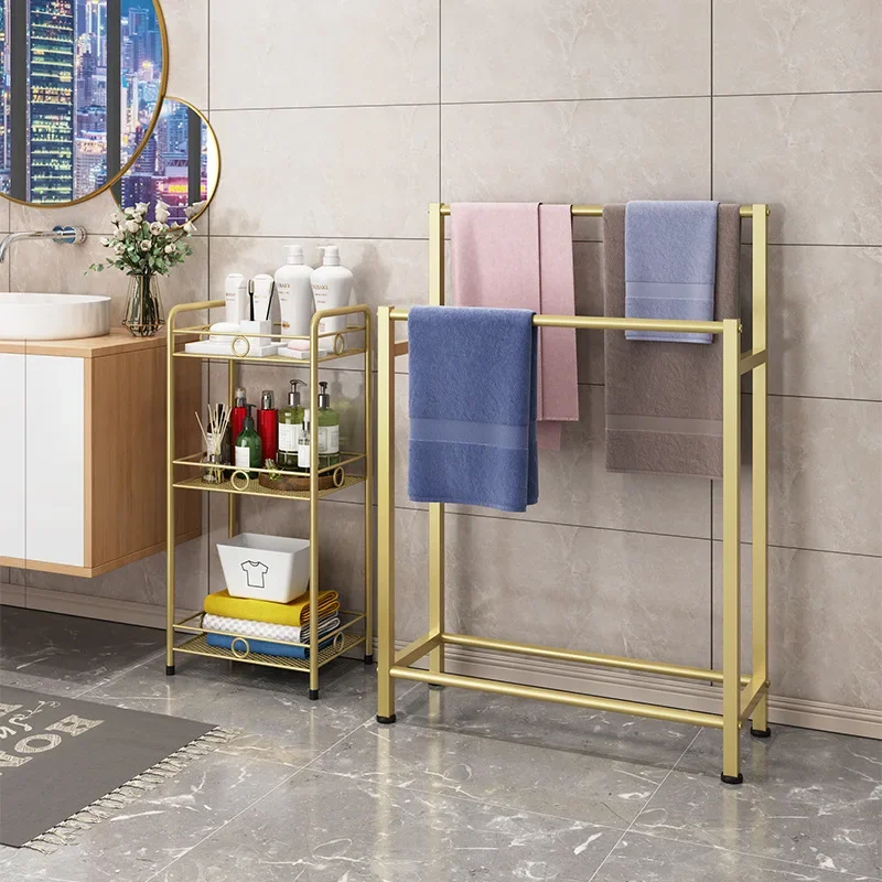 

Nordic Golden Metal Shelf for Bathroom Multi-layer Metal Storage Rack Waterproof Rack Shower Rack Bathroom Organizer