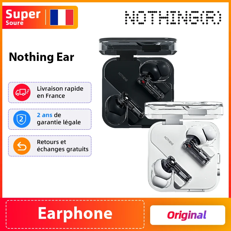 Auriculares - Nothing Ear Global Versión inalambricos Auriculares , Audio Hi-Res, Cancelación de Ruido Activa Inteligente, Ecualizador Avanzado y hasta 40,5 Horas de reproducción - Imagen 9