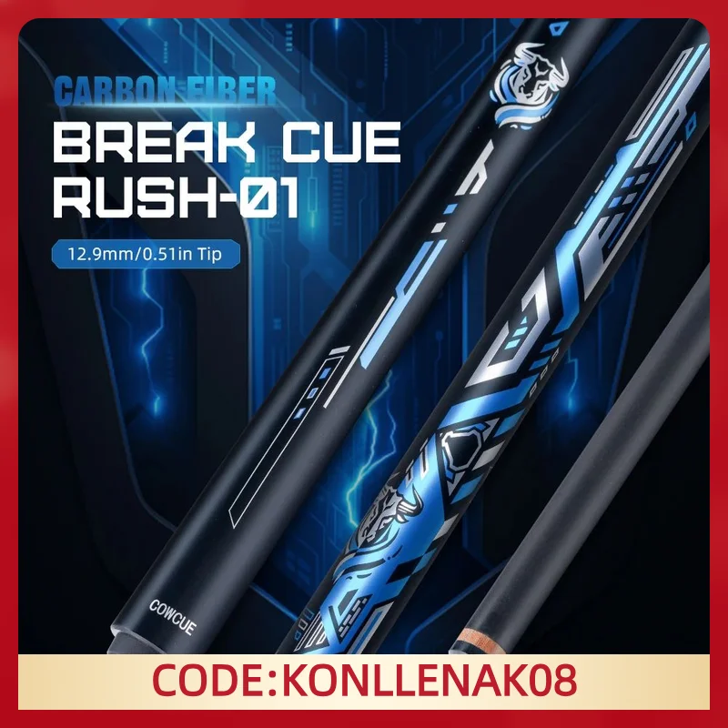 

Cow Break cue Stick with Carbon Fiber Shaft 12.9mm Tip Professional Punch cue Billiard cue Stick