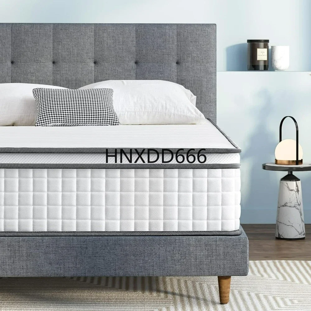 10 inch double hybrid mattress, cool memory foam with motion isolation, individually wrapped coil, support and decompression