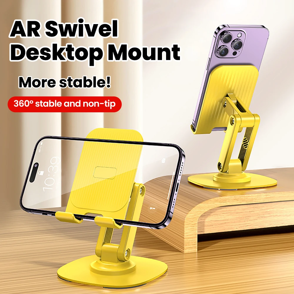 360 °   Support de téléphone Portable de bureau pliable rotatif, tablette universelle paresseuse, Support Mobile Portable pour IPhone 16