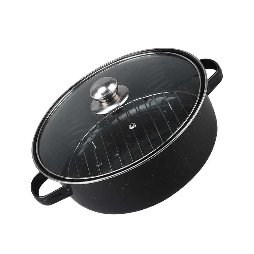 

1Set Roasted Sweet Potato Pot Cast Iron Heat Storage Even Heating Kitchen Roasted Chicken Wings Corn Baked Pot