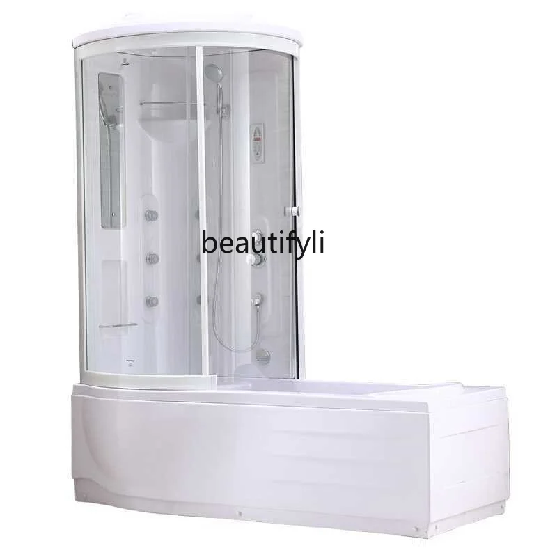 

Shower Room Rectangular Bathtub L-Shaped Bath Bathtub Sliding Door Shower