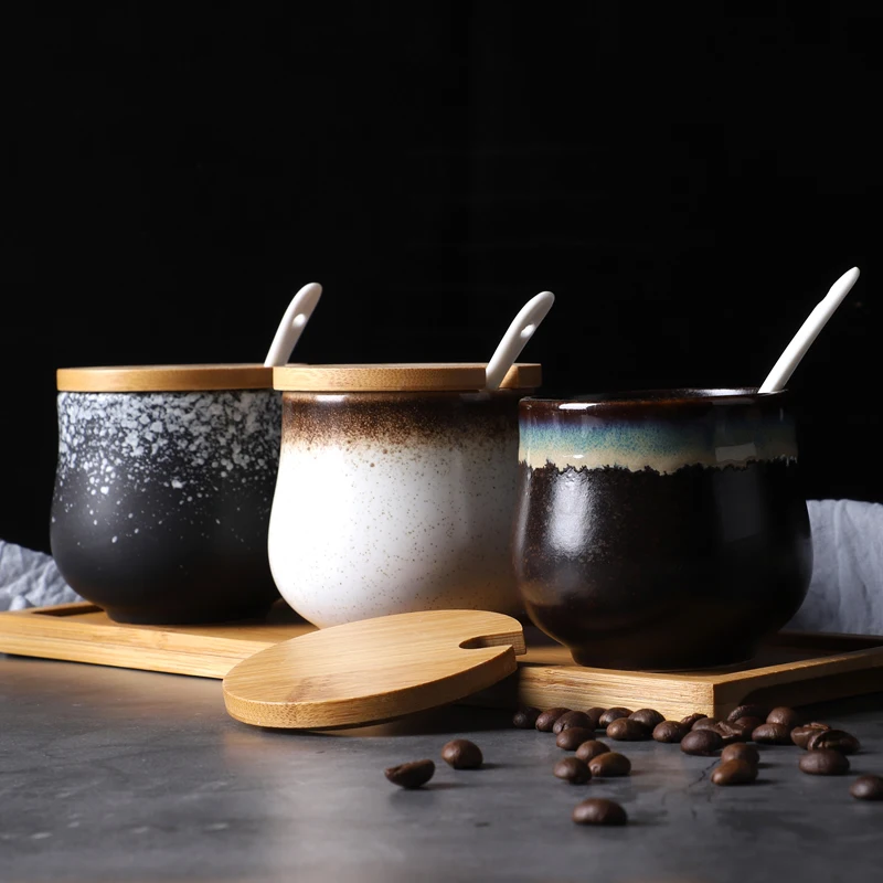 Juego de Salero y Pimentero de Cerámica Japonesa con Tapa para Restaurante, Hotel, Cocina, Recipiente para Especias y Condimentos