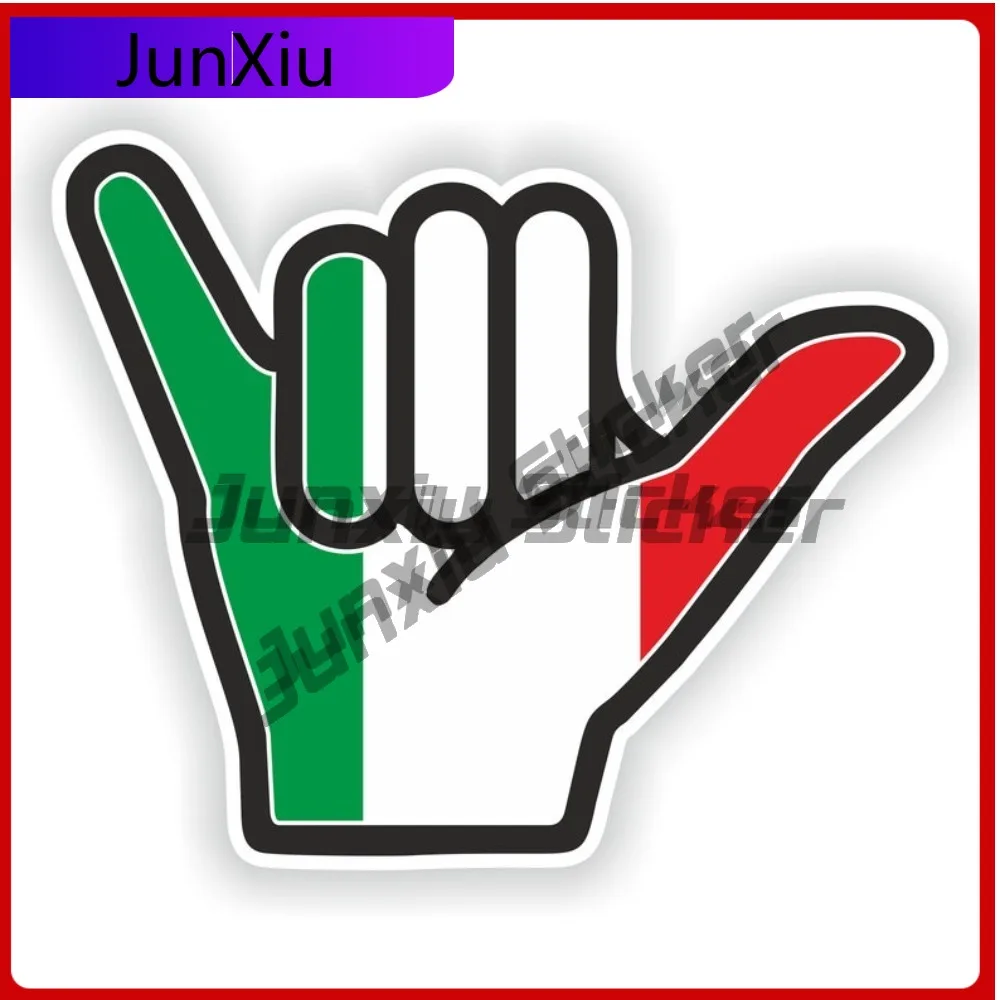 

Italy Shaka Hand Sige Sticker Exterior Decals Camper Decals Outdoor Custom Funny Decoration Figure Custom Decals Waterproof Moto