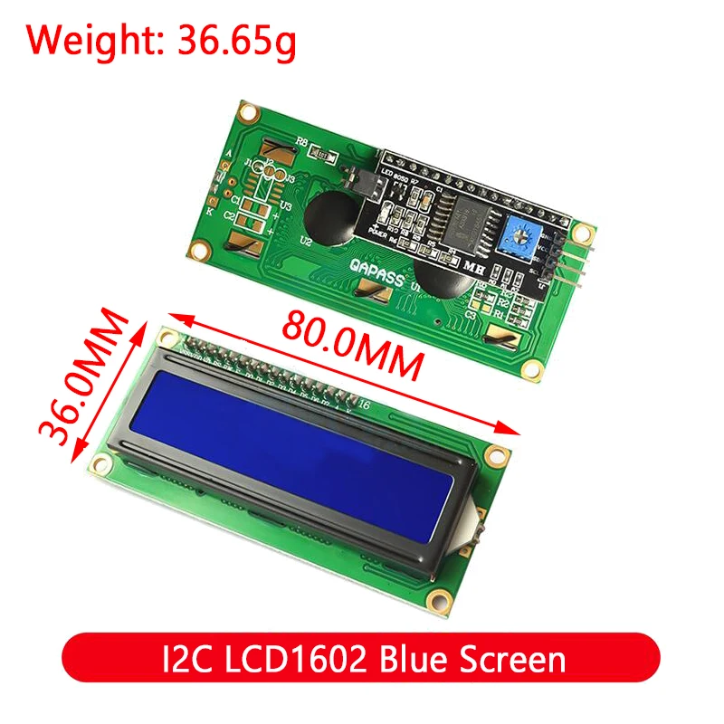 Moduł LCD Niebiesko-zielony ekran dla Arduino 0802 1602 2004 12864 Wyświetlacz LCD UNO R3 Mega2560 Interfejs PCF8574T IIC I2C