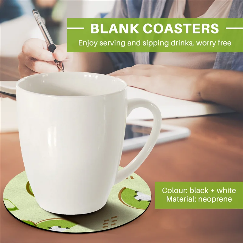 A59E-sublimatie blanco producten, 20 stuks 4 inch sublimatie onderzetter blanks, geschikt voor doe-het-zelf hete persen