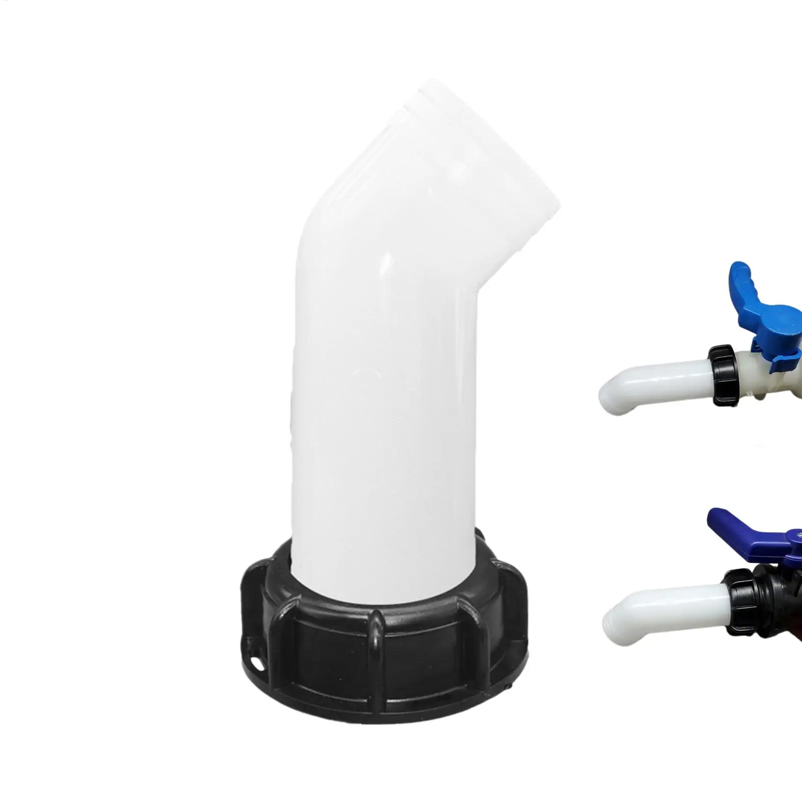 IBC Tank Adapter 60mm Extension Drain Spout With Caps Nut Water Container Connector For Rainwater Collection Garden Irrigation