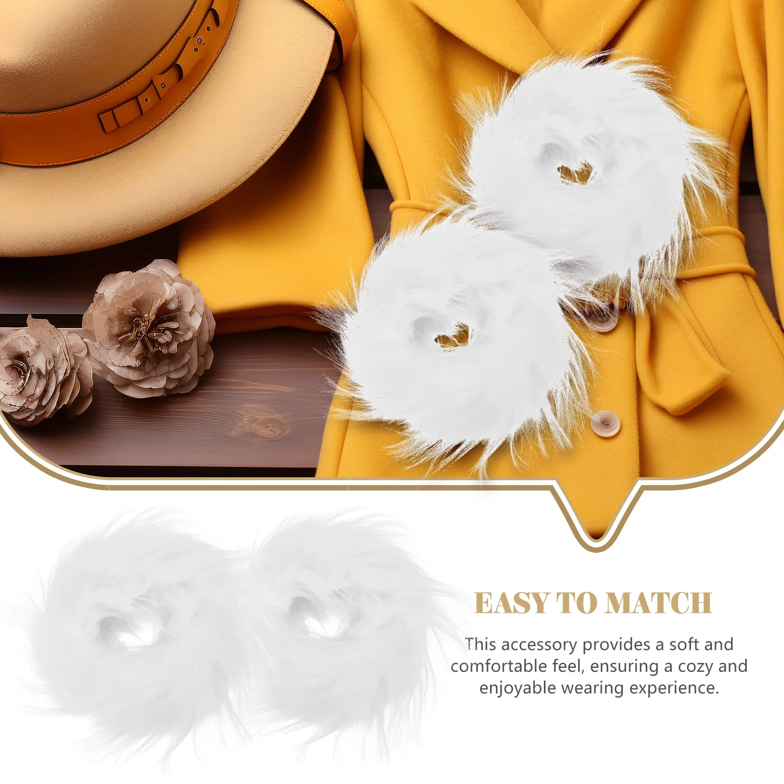 

Cuff Wrist Warmer Accessories White Pattern 1 Pair Winter Warm Handcuffs Furry Handcuffs Furry Wrist Cuff