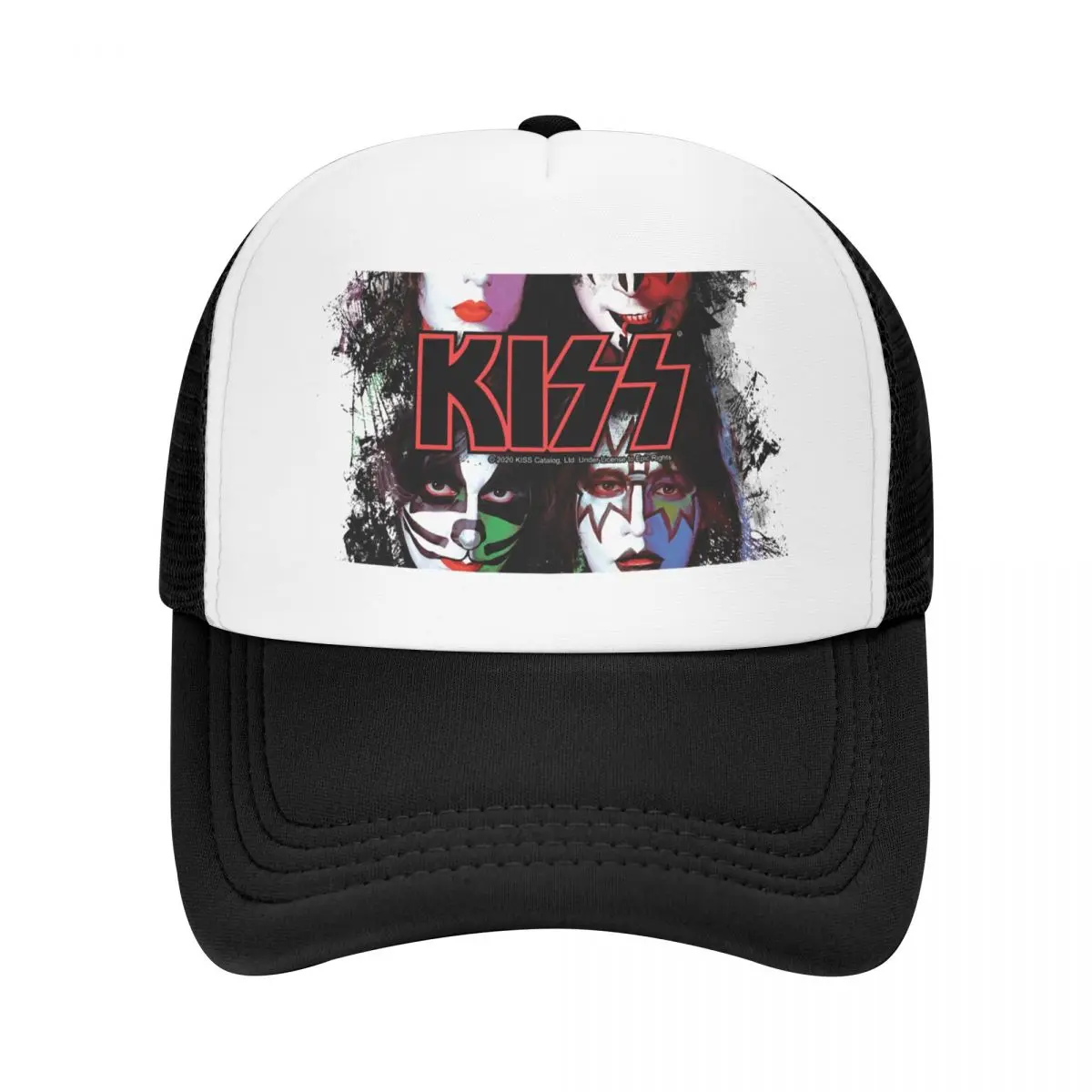 

KISS the Band All Members Faces brush effect Baseball Cap Golf Cap New In Hat custom caps hats on offer Golf Women Men's