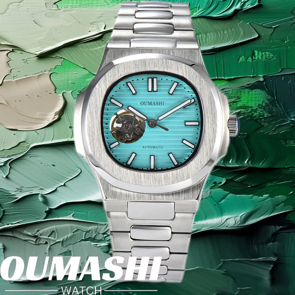 customized Watch 43mm NH38a Men's Watch Mechanical Hollow Watch 316L Stainless steel sapphire glass shell waterproof watch 10ATM
