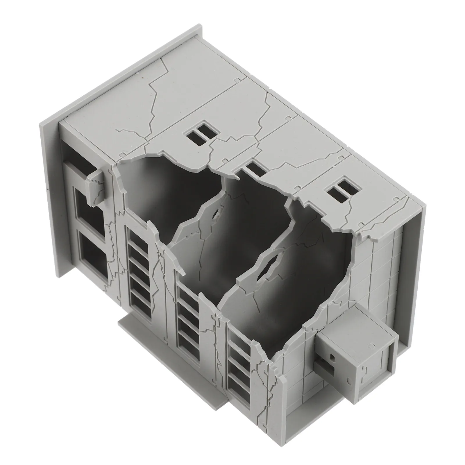 Miniature architecturale en plastique de bâtiment ruiné à l'échelle 1:144, pour diorama, table de sable, design de ruines déchiquetées, chemin de fer