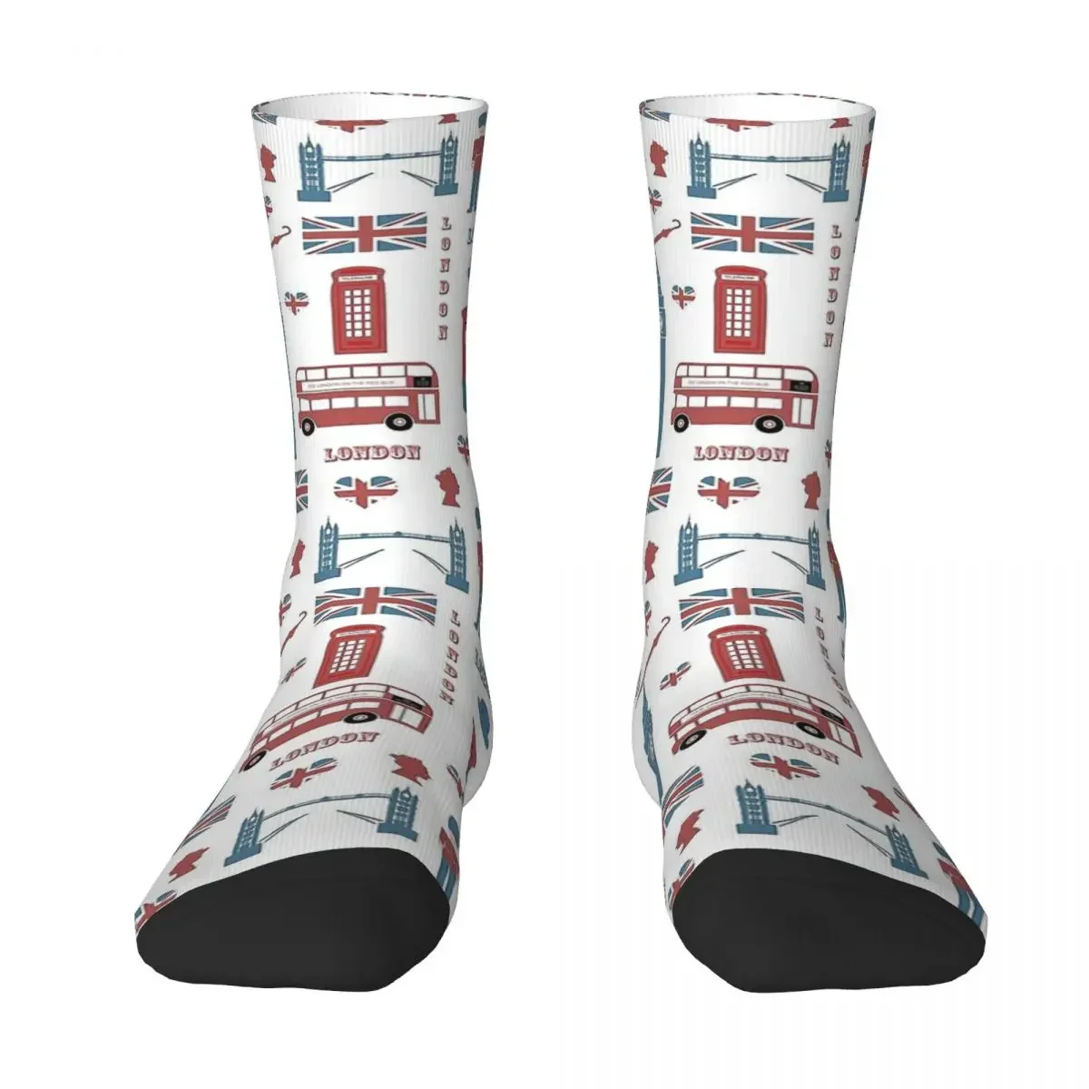 

Bus London Icons Wallpaper Men Women Socks Windproof Novelty Spring Summer Autumn Winter Stockings Gift