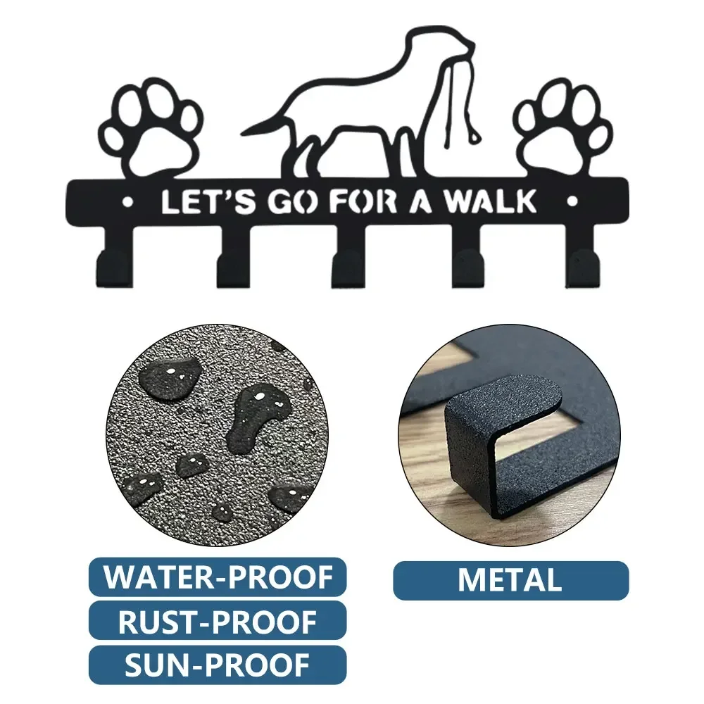 Rust-Proof Metal Dog Key Hook -  Multifunctional Wall Mounted Storage For Keys, Clothes & Hats - Charming Home Decor
