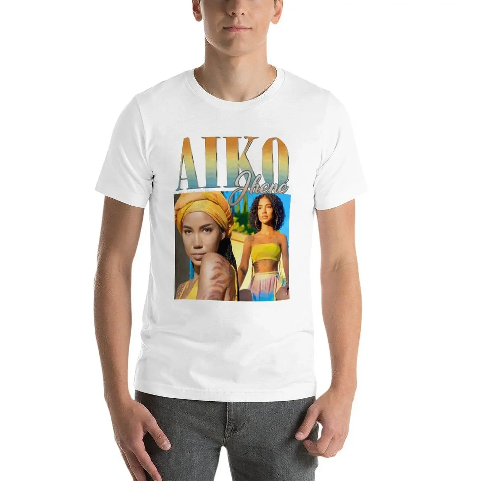 Short Sleeve Streetwear Big Size Tops Tee Jhene Aiko Rap Hip Hop 90S Retro Oversized T Shirt For Men'S Clothing