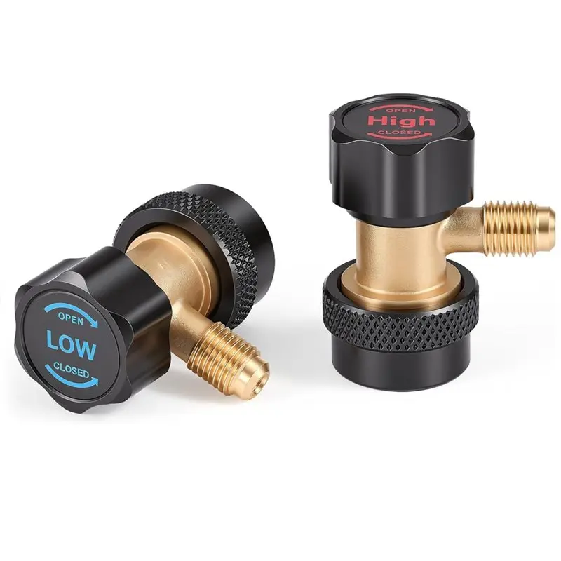 R134a Adjustable Quick Coupler Adapters, High & Low Pressure 2Pc