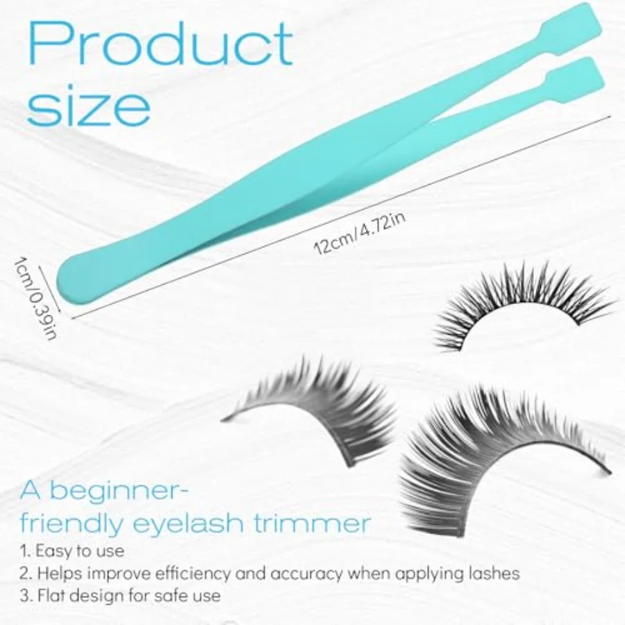 Lash Cluster Tweezers Kit for Individual Eyelash Clusters Stainless Steel Applicator Professional Flat-Tip Applicator for DIY E