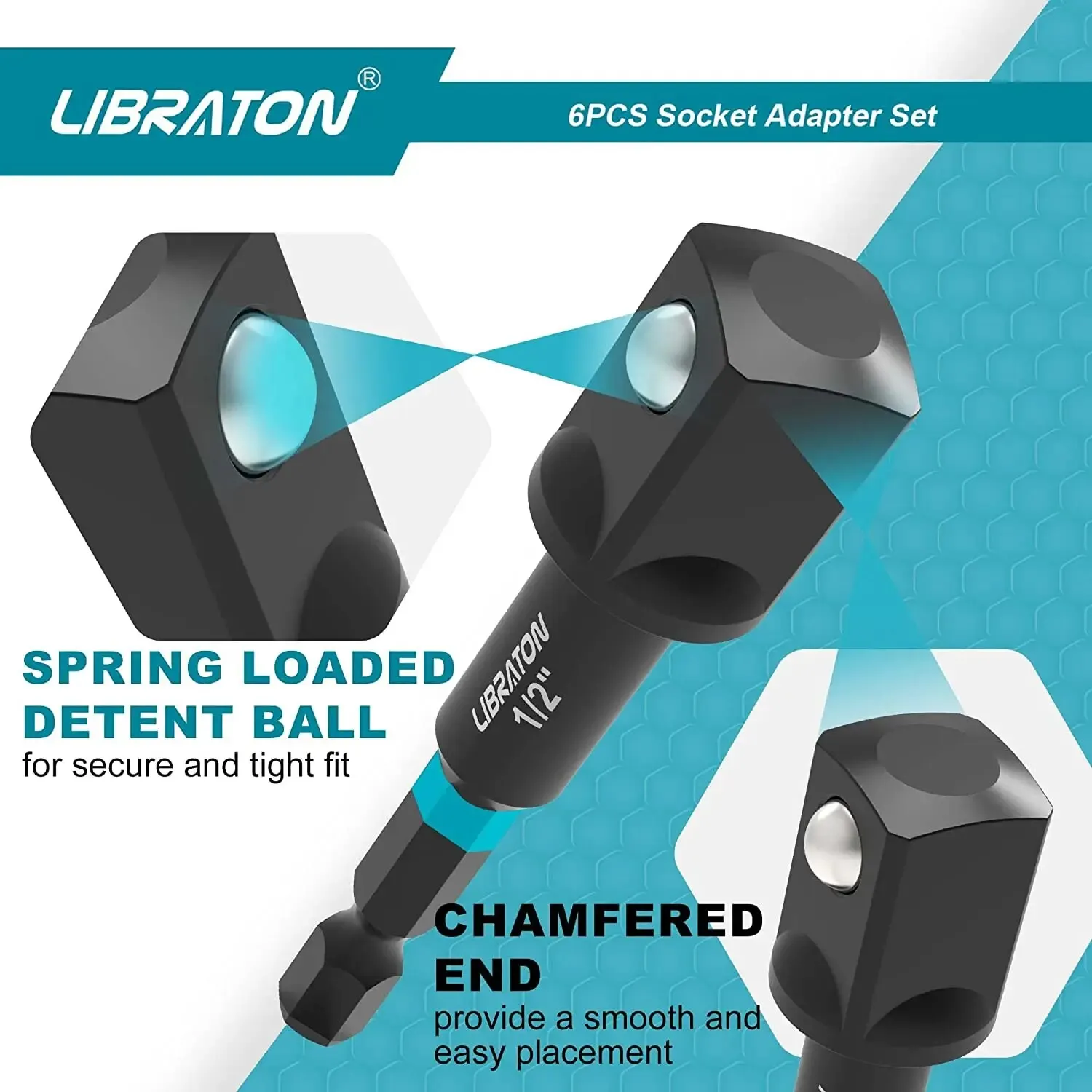 Libraton 6PCS Impact Grade Socket Adapter Set 3\