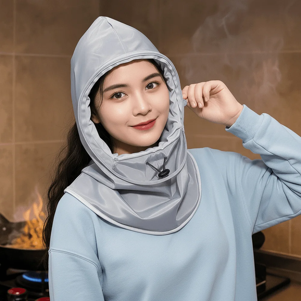 Splash Resistant Protective Mask Dust Proof Anti Oil Splash Head Mounted Mask Saliva-Proof Polyester Kitchen Hat