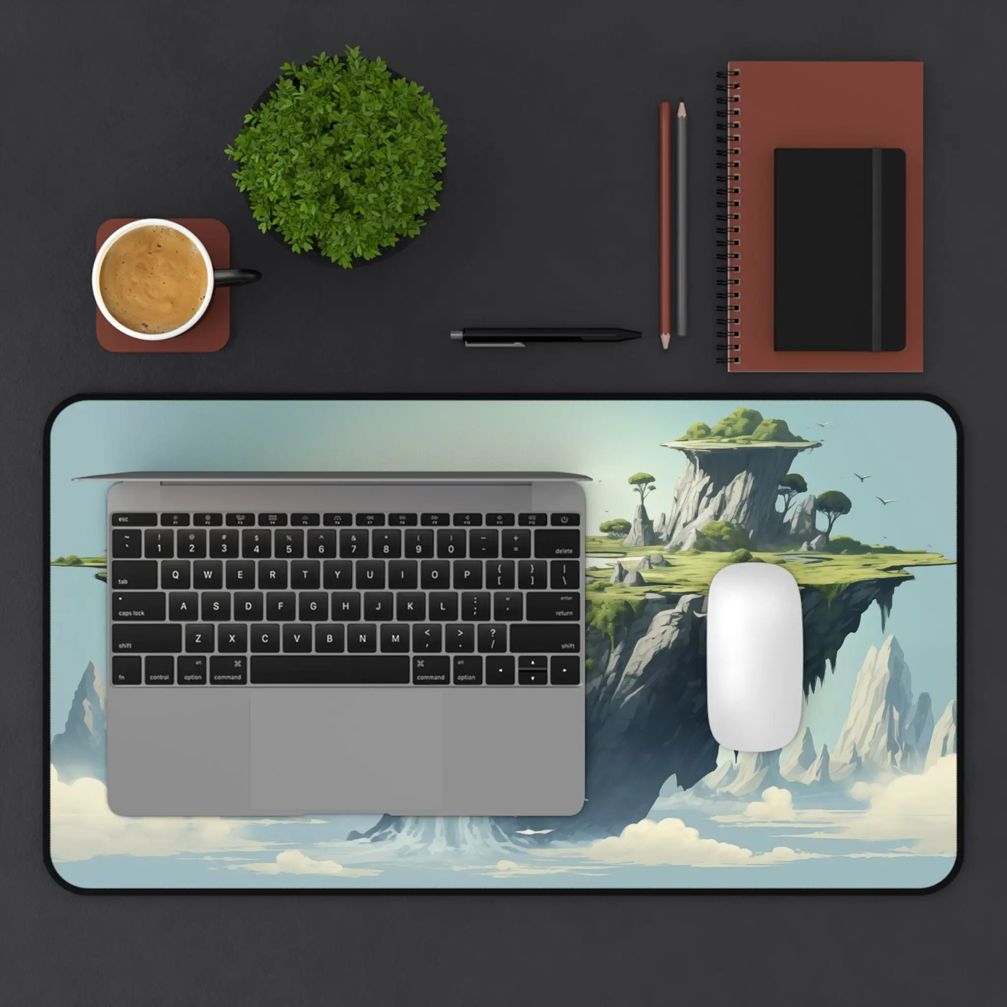 Island Waterfall Pattern Mousepad,non-slip and Waterproof Mousepad,office Game Table Decoration Mat,the Perfect Gift for Friends