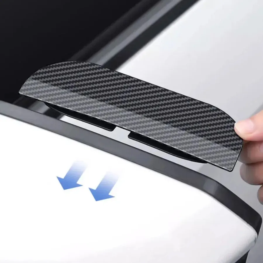 

Car Rearview Mirror Rain Eyebrow Carbon Fiber Sun Visor Shade Protector Clear Vision Rain Auto Mirror Organizer Accessories