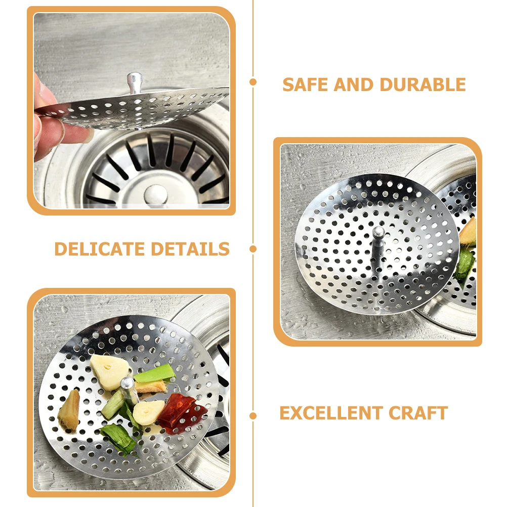 

6 Pcs Kitchen Sink Filter Strainer Plug for Drain Cover Stainless Steel Screen Removable