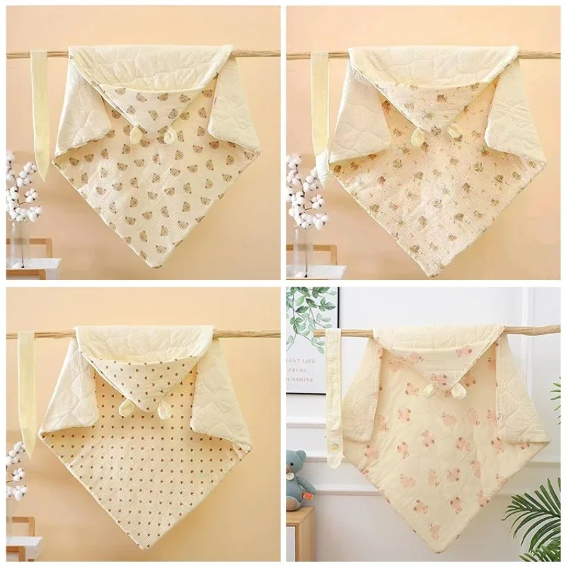 Зимнее уличное одеяло-кенгуру для больниц и пеленание, утолщенное детское одеяло с хлопковым наполнителем для новорожденных